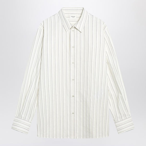 Saint Laurent White striped Cassandre shirt in cotton