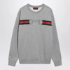 GUCCI Grey cotton jersey sweatshirt with logo print