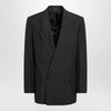 GUCCI Black double-breasted jacket in technical panama