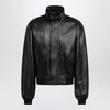 Balenciaga Black leather zip-up bomber jacket