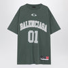Balenciaga Dark green/light grey oversized basketball T-shirt