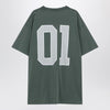 Balenciaga Dark green/light grey oversized basketball T-shirt