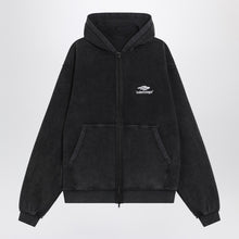  Balenciaga Faded black 3B Sports Icon hooded sweatshirt