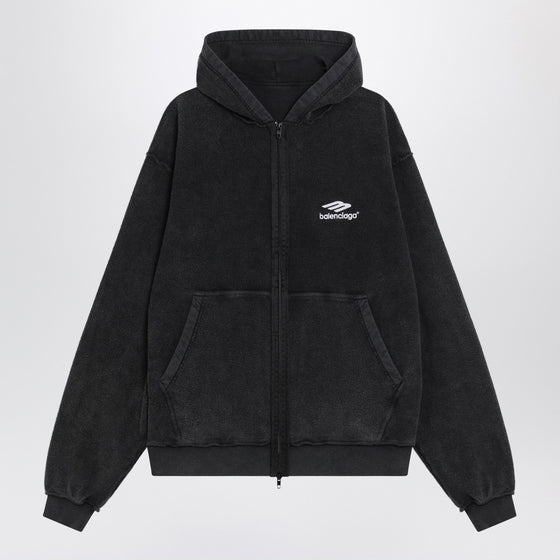 Balenciaga Faded black 3B Sports Icon hooded sweatshirt