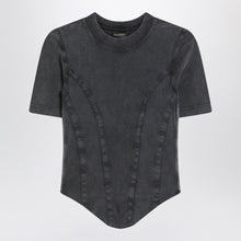  Balenciaga Washed black corset-style T-shirt