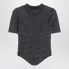 Balenciaga Washed black corset-style T-shirt