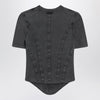 Balenciaga Washed black corset-style T-shirt