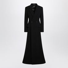  Balenciaga Long black wool-blend coat