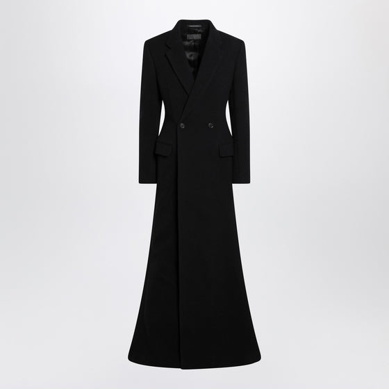 Balenciaga Long black wool-blend coat