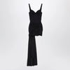 Balenciaga Black draped mini dress in jersey