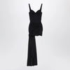 Balenciaga Black draped mini dress in jersey