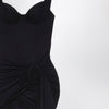 Balenciaga Black draped mini dress in jersey