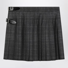  Balenciaga Grey shadow-effect tartan mini skirt