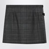 Balenciaga Grey shadow-effect tartan mini skirt