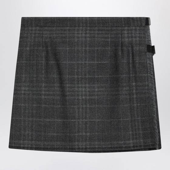 Balenciaga Grey shadow-effect tartan mini skirt