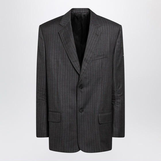 Balenciaga Grey pinstripe wool single-breasted jacket