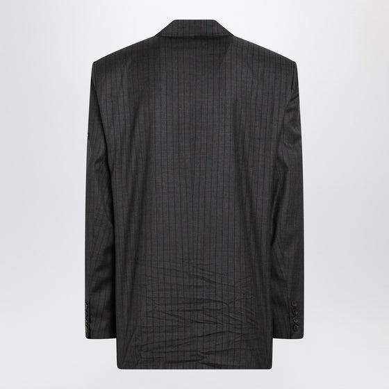 Balenciaga Grey pinstripe wool single-breasted jacket