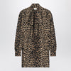 Saint Laurent Leopard-print silk mini dress