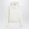 Balenciaga Medium-fit embroidered hoodie in dry fleece, cream