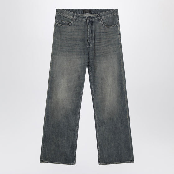 Balenciaga Loose washed jeans in blue/grey/yellow