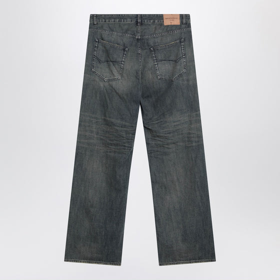 Balenciaga Loose washed jeans in blue/grey/yellow
