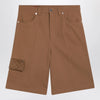 GUCCI Camel cargo Bermuda shorts with GG details