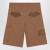 GUCCI Camel cargo Bermuda shorts with GG details