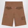GUCCI Camel cargo Bermuda shorts with GG details