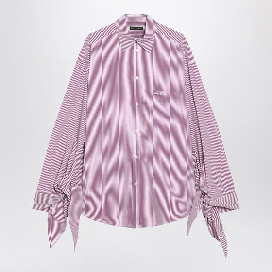Balenciaga White/plum striped cotton shirt