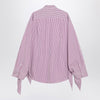 Balenciaga White/plum striped cotton shirt