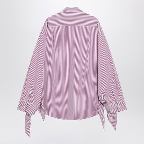Balenciaga White/plum striped cotton shirt
