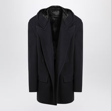  Balenciaga Navy blue coat with hood