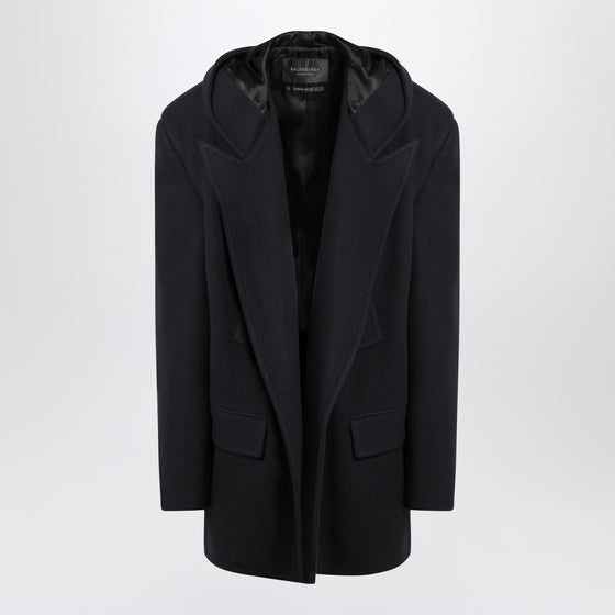 Balenciaga Navy blue coat with hood