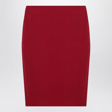  Saint Laurent Red satin pencil skirt