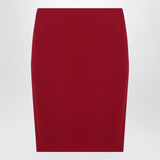 Saint Laurent Red satin pencil skirt