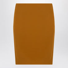  Saint Laurent Ochre yellow satin pencil skirt