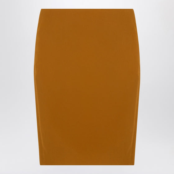 Saint Laurent Ochre yellow satin pencil skirt