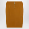 Saint Laurent Ochre yellow satin pencil skirt