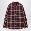 GUCCI Burgundy cotton jacquard tartan shirt