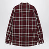 GUCCI Burgundy cotton jacquard tartan shirt