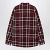 GUCCI Burgundy cotton jacquard tartan shirt