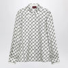 GUCCI White printed silk twill shirt