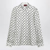GUCCI White printed silk twill shirt