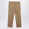 GUCCI Beige cotton trousers with Web detail
