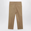 GUCCI Beige cotton trousers with Web detail