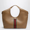 GUCCI Giglio large shopping tote in perforated GG leather beige