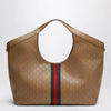 GUCCI Giglio large shopping tote in perforated GG leather beige