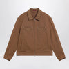 GUCCI Camel zip-up jacket with GG details