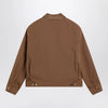 GUCCI Camel zip-up jacket with GG details