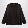 GUCCI Brown jacquard silk shirt with clamps